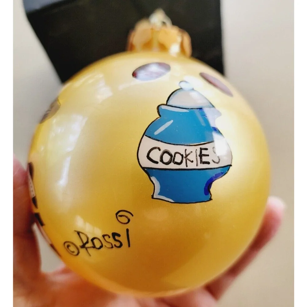 Fanciful Flights 2000 Karen Rossi Silvestri Glass Ball Ornament w/Box Cookie